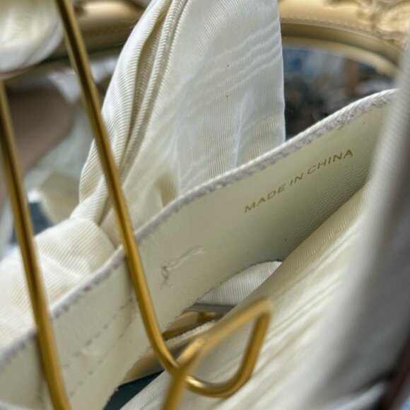 🆕 LOEFFLER RANDALL 🧿 NWOB Carmen Cream Moiré Bow Sandal, Sz 9 - Picture 10 of 12